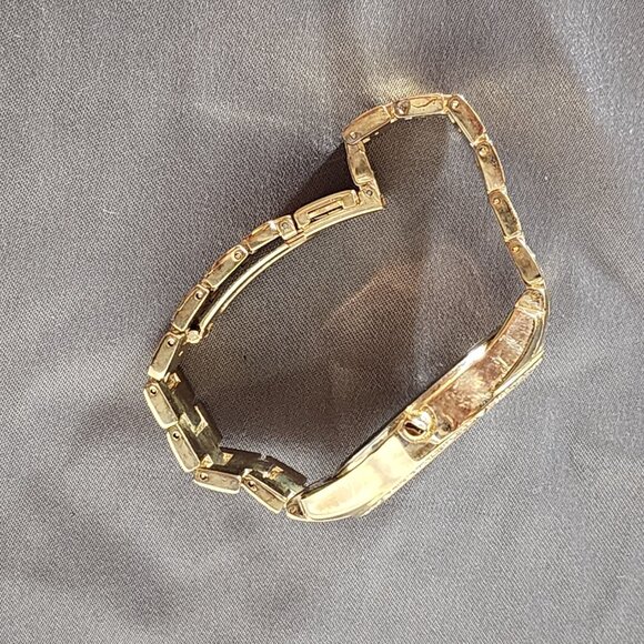 Geneva Gold Plated Link Cheetah Face Crystals Japan Mvmt Stainless Back Watch - Picture 7 of 16